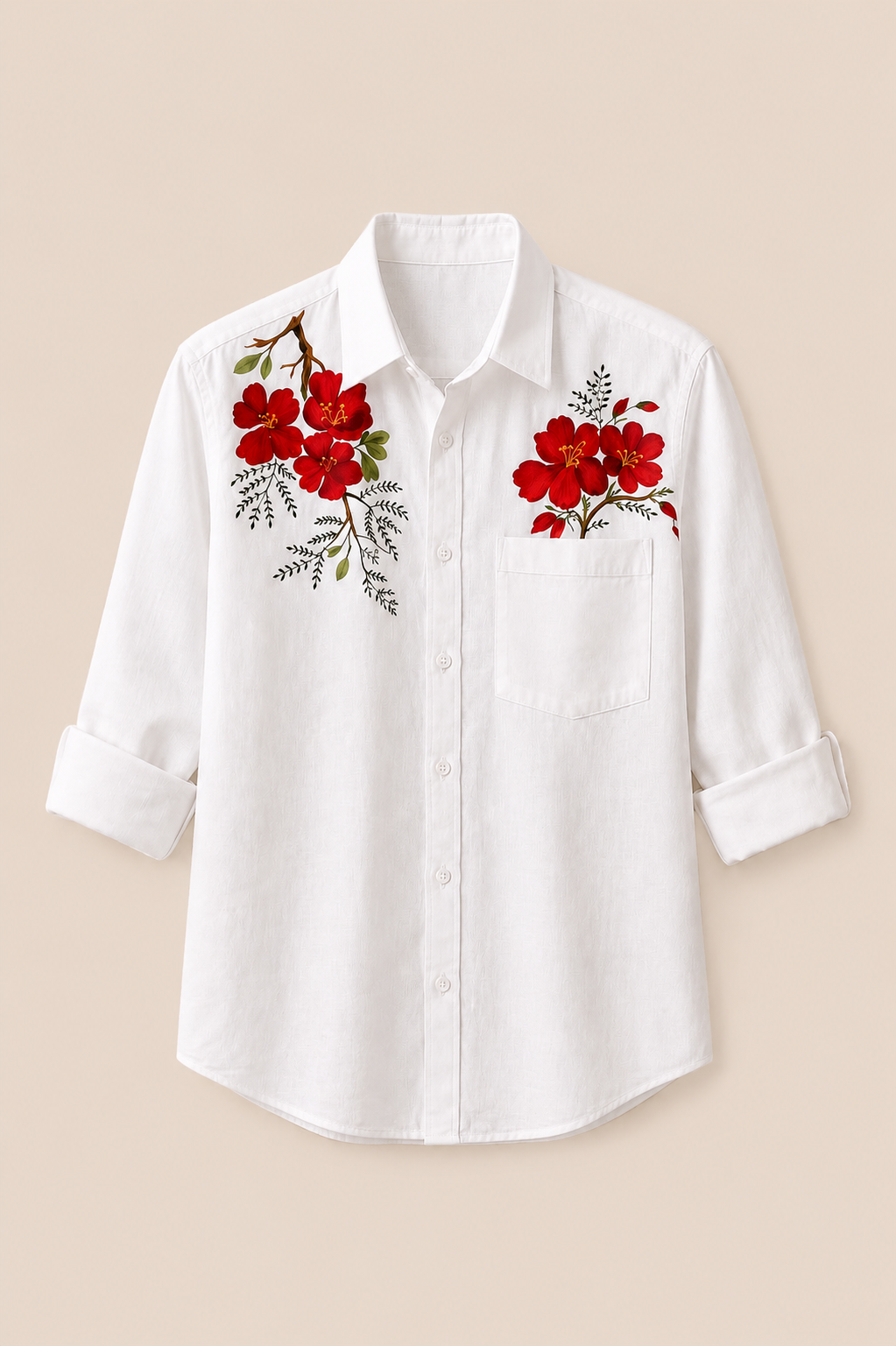 FLORAL COTTON LINEN SHIRT - RUAA010