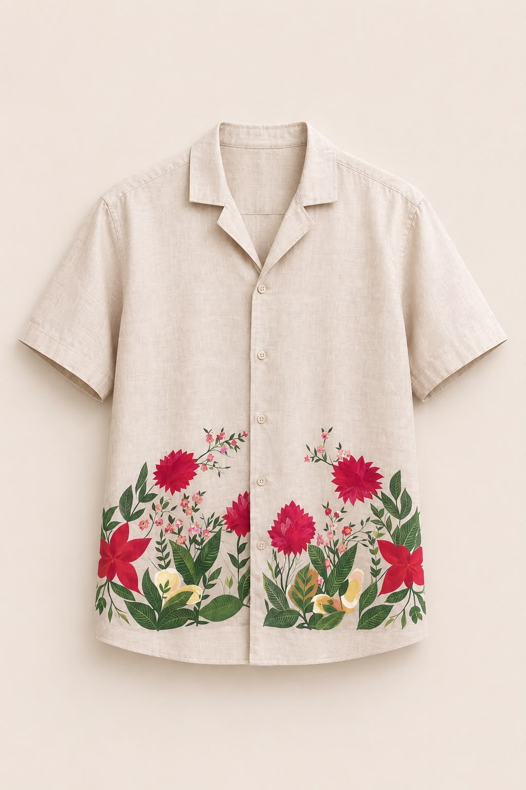 FLORAL COTTON LINEN SHIRT - RUAA012