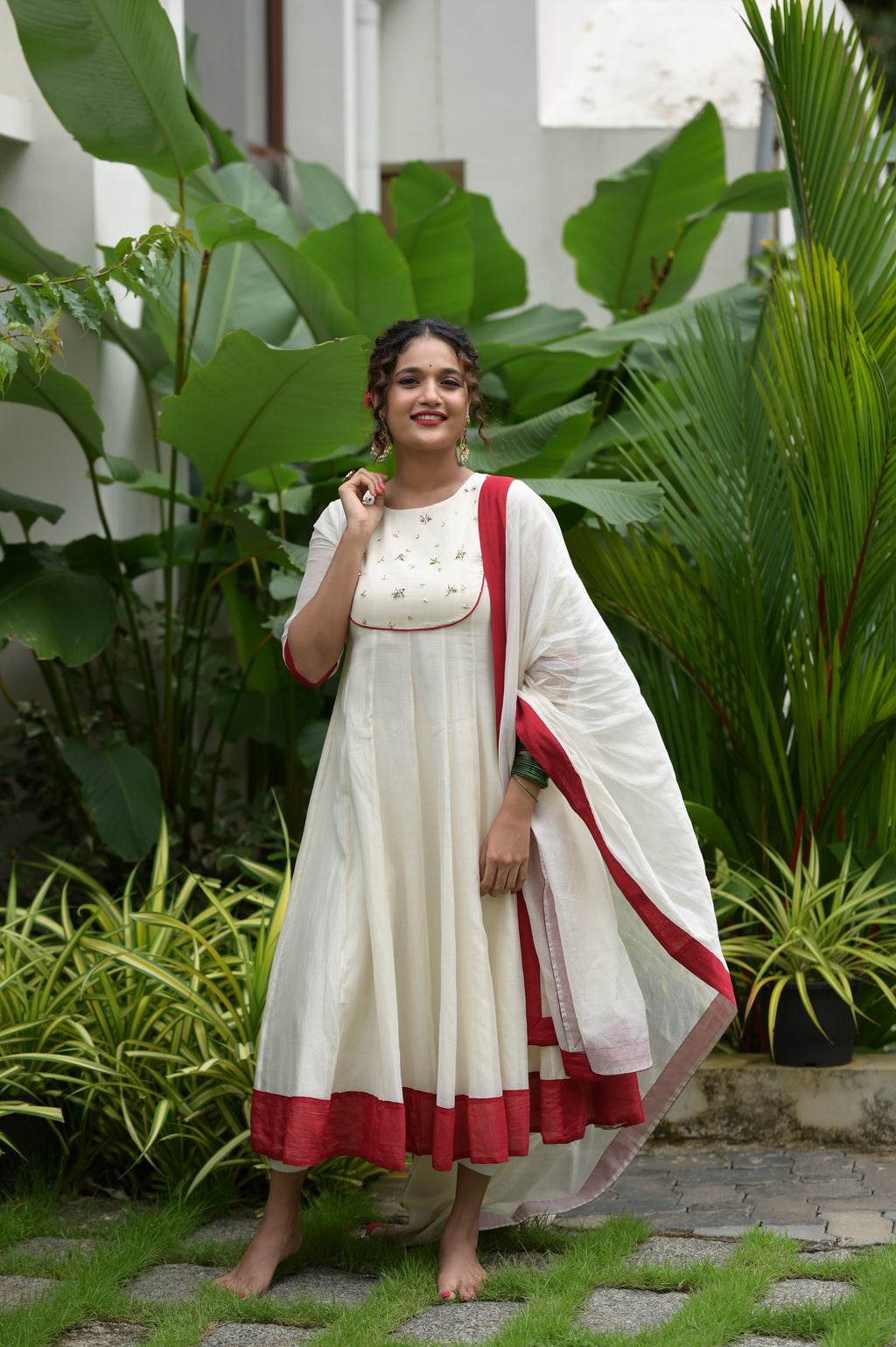 IVORY ANARKALI KURTA SET - RUAA005