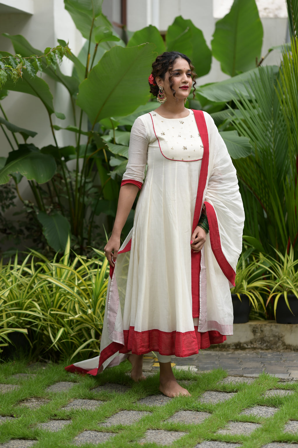 IVORY ANARKALI KURTA SET - RUAA005