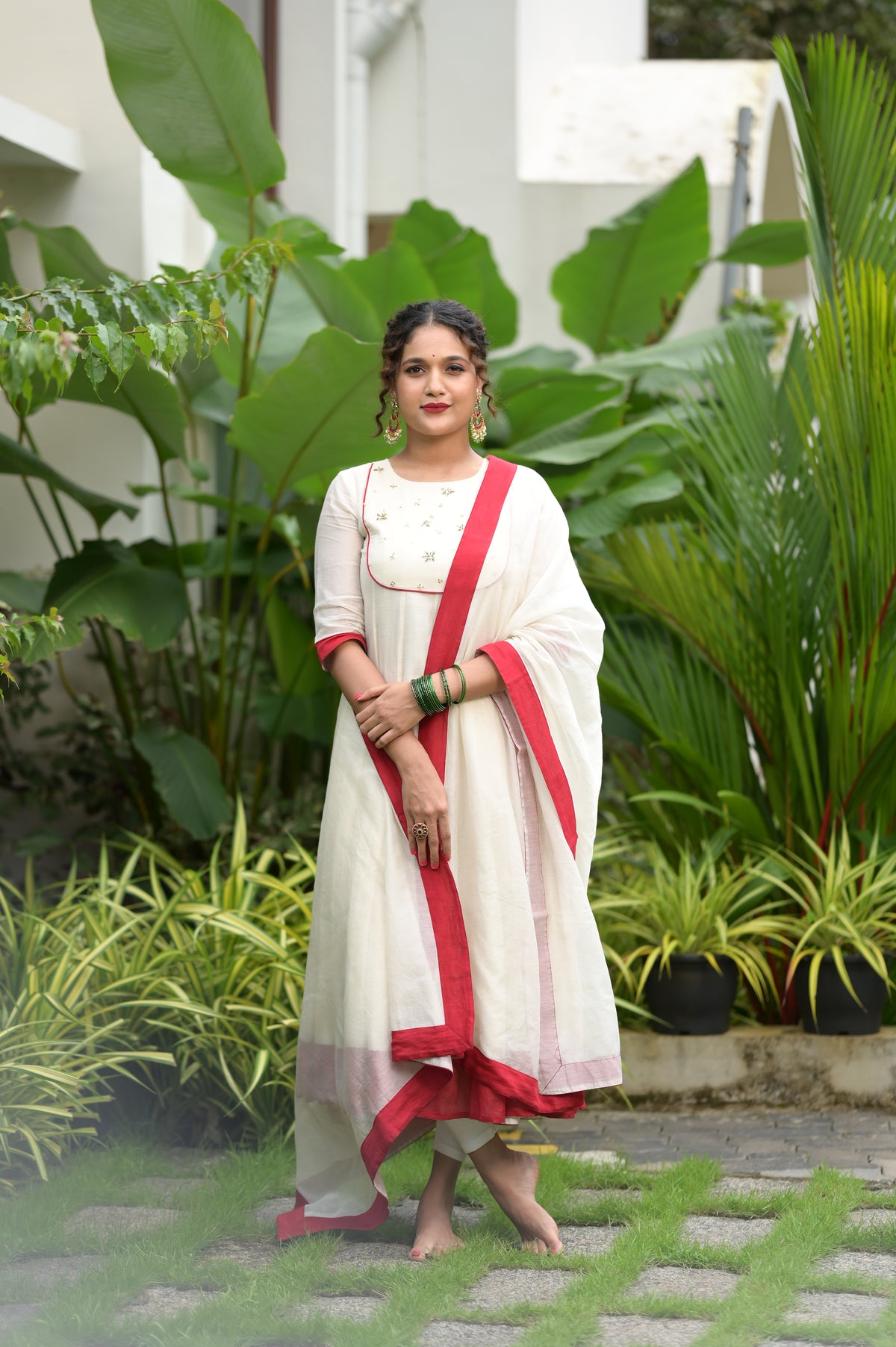 IVORY ANARKALI KURTA SET - RUAA005