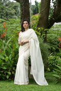 IVORY LACE BORDER SAREE - RUAA008